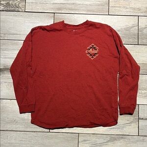 ARIAT dark rust Long Sleeve Tee Classic Crew Neck